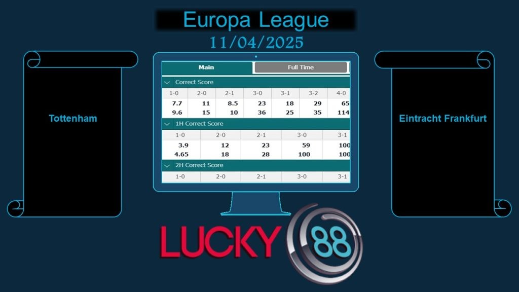 LUCKY88 Tottenham vs Eintracht Frankfurt, Soi kèo bóng đá hôm nay 11/04/2025, Europa League