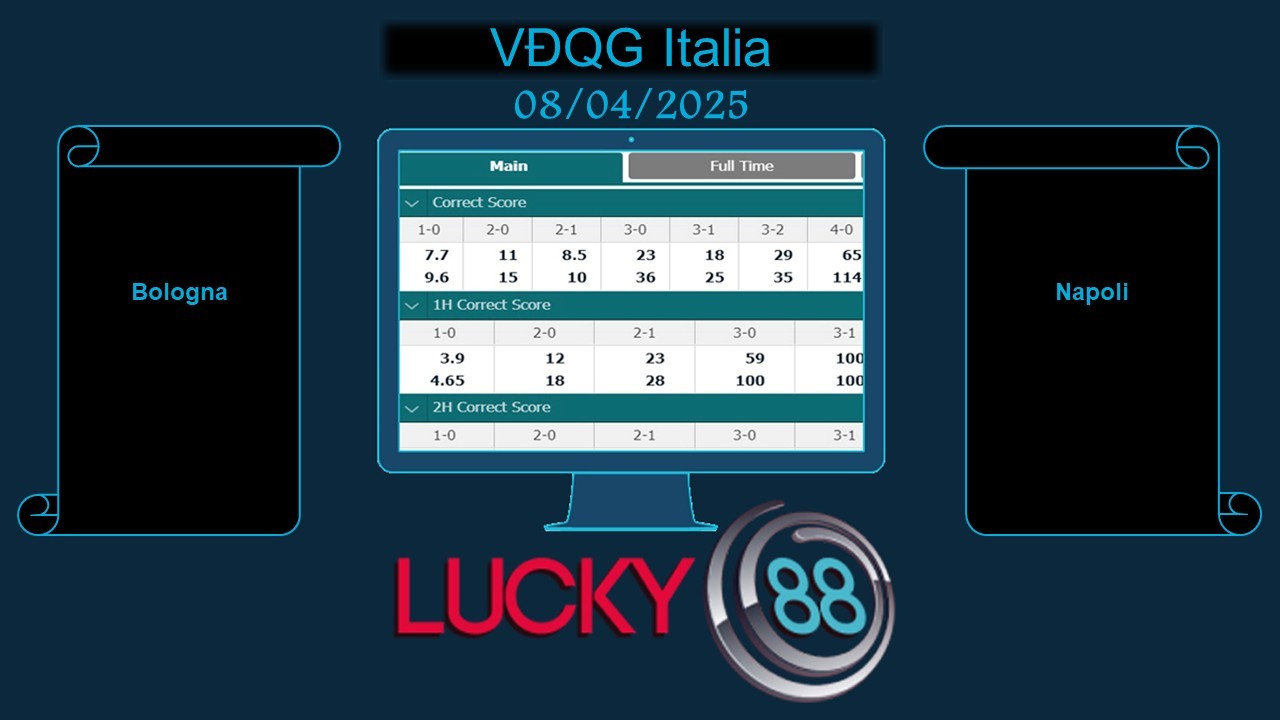 LUCKY88 Bologna vs Napoli, Soi kèo bóng đá hôm nay 08/04/2025, VĐQG Italia