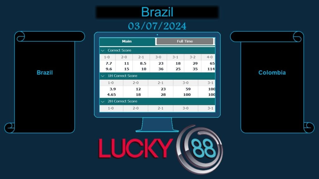 LUCKY88 Brazil vs Colombia, Soi kèo bóng đá hôm nay 03/07/2024, Copa America 2024